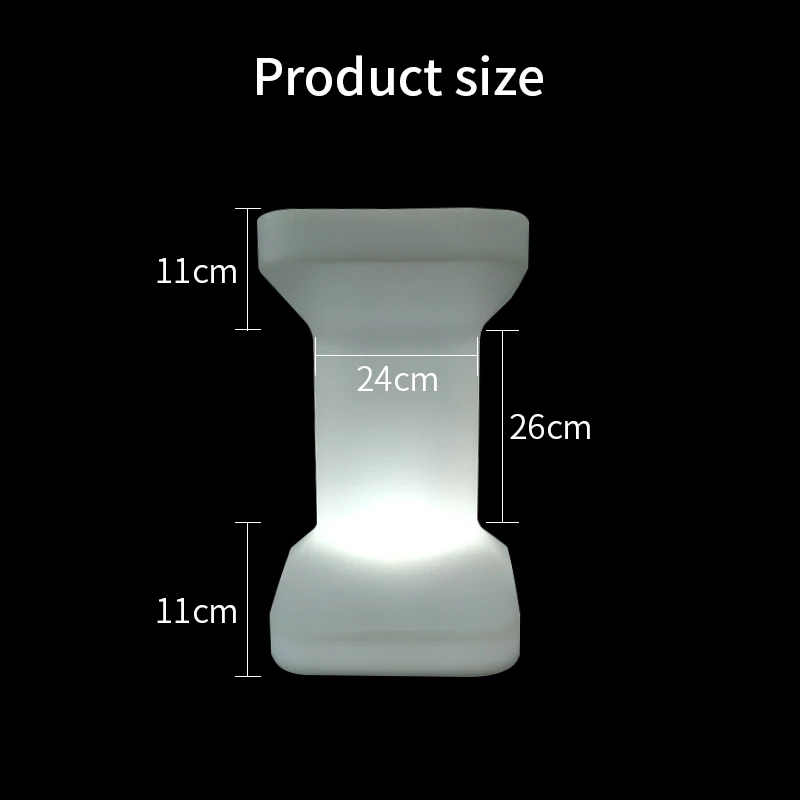 
Portable plastic chair RGB 16 color remote control change luminous chair safe and durable rechargeable baby chair 