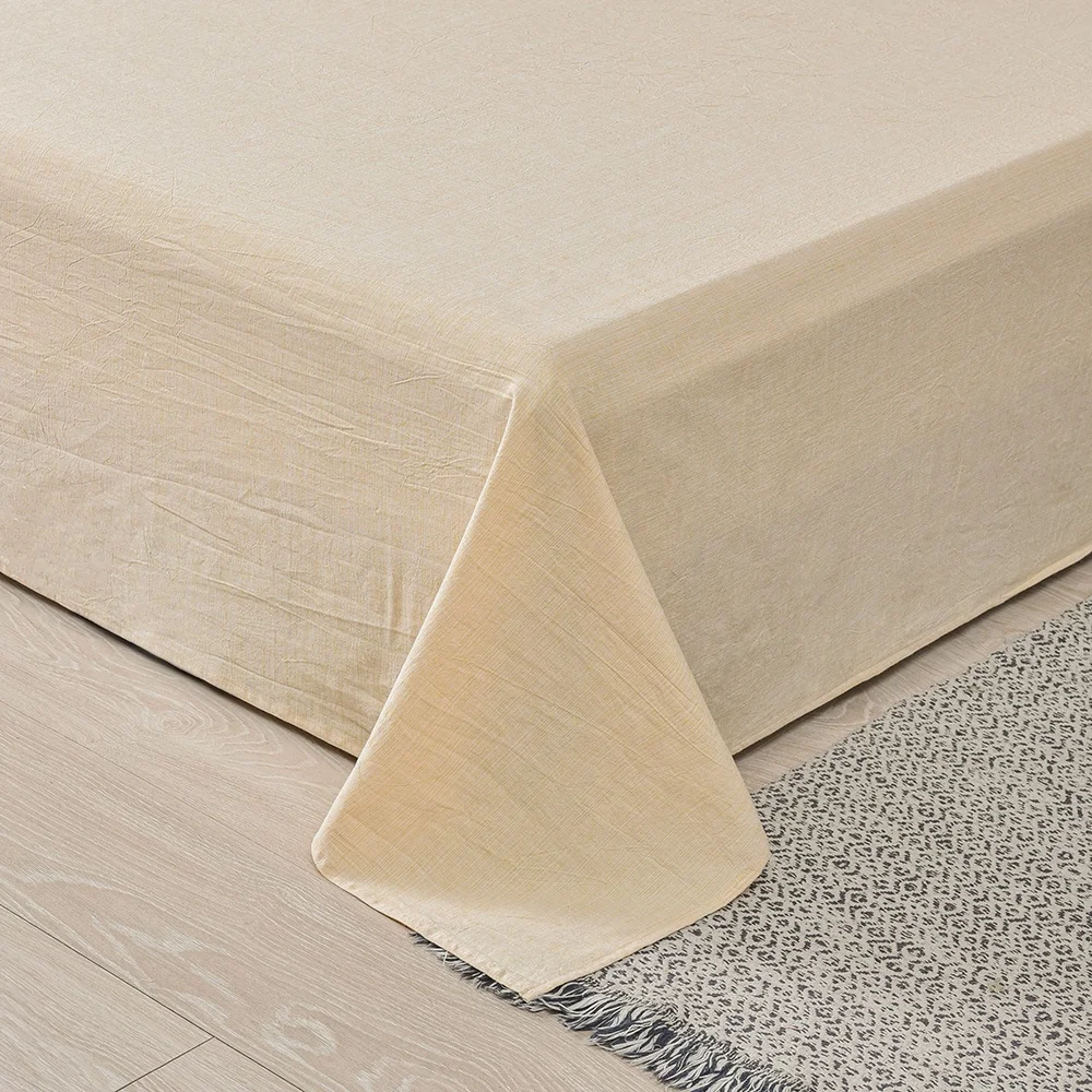 Бледно-желтое постельное белье из чистого хлопка