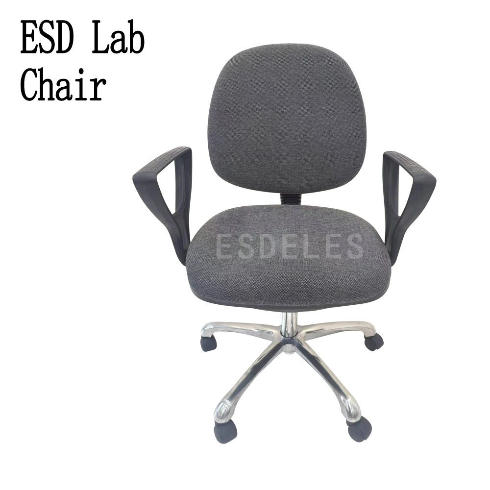 ESDELES Ergonomic Fabric Chair Adjustable ESD Lab ChairsTall Fabric Anti Static Work Stool Leather ESD Antistatic Chair