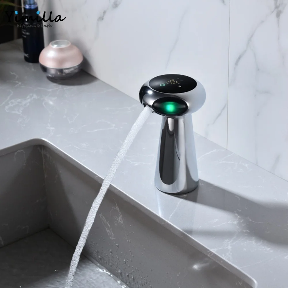 2024 new design Alien intelligent voice digital display voice control touch faucet wash basin smart bathroom basin faucet set