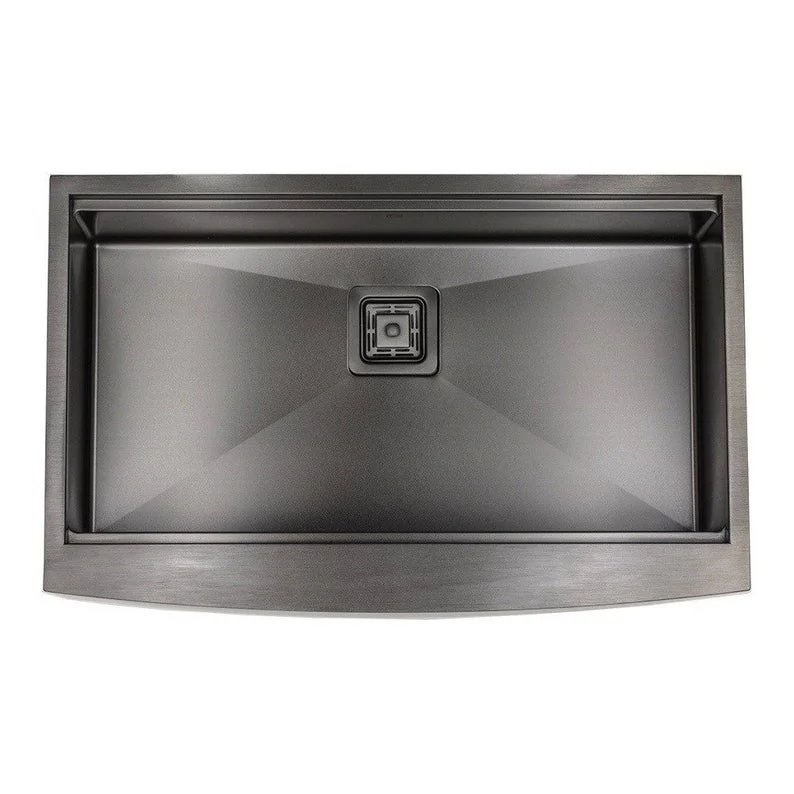 Stainless Steel 304 Matte Black Apron Single Bowl Farmhouse Kitchen Sink