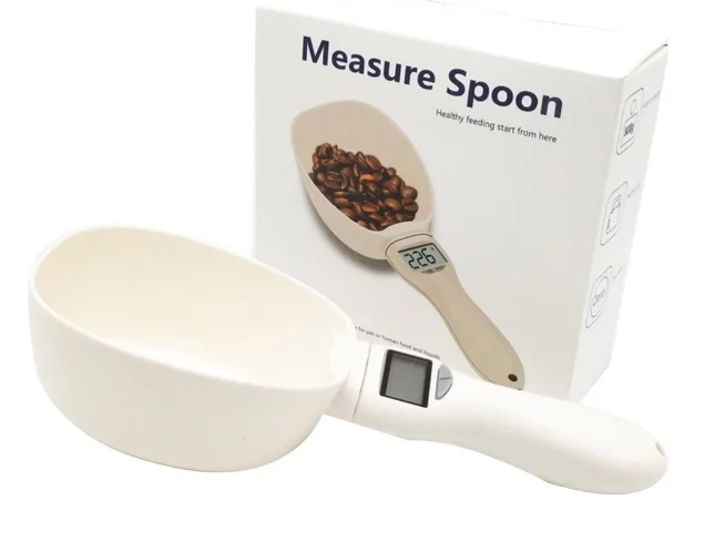 High quality Cat dog food weighing spoon smart food weighing ration cat litter pet food electronic measuring spoon