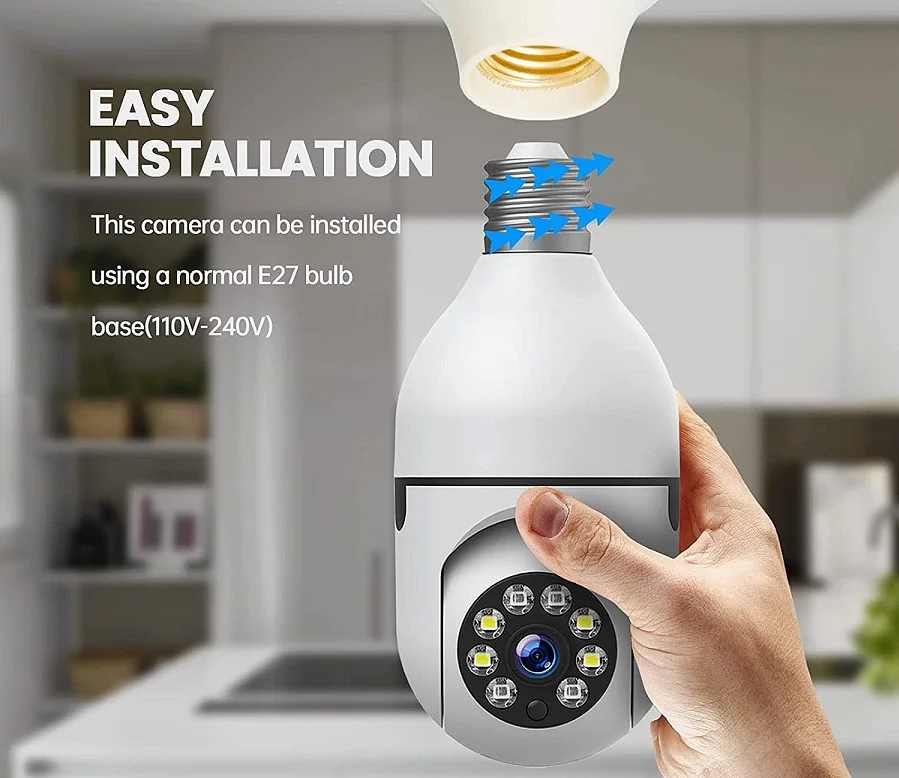 1080P WiFi IP Wireless 360 Security Camera with Plug Nozzle Ptz Full HD Night Vision-bivolt For Home Supplies W24-746