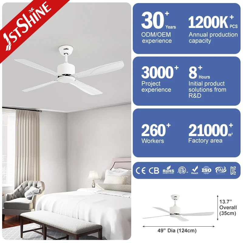 1stshine ceiling fan industrial high airflow no light remote control 4 iron blades ceiling fan