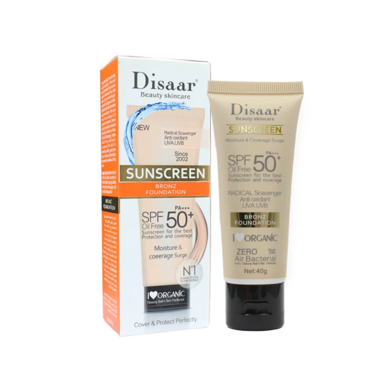 Dissar Organic Sunscreen moisturizing and brightening skin tone, UV protection, waterproof and sweat proof Sunscreen Cream 40g