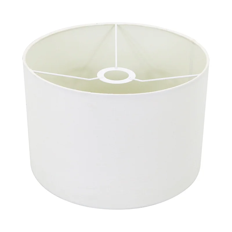 Wholesale Customized Hotel Home Goods White Round Drum Fabric Lampshade Lamp Cover Shade For Chandeliers Table Floor Lamp