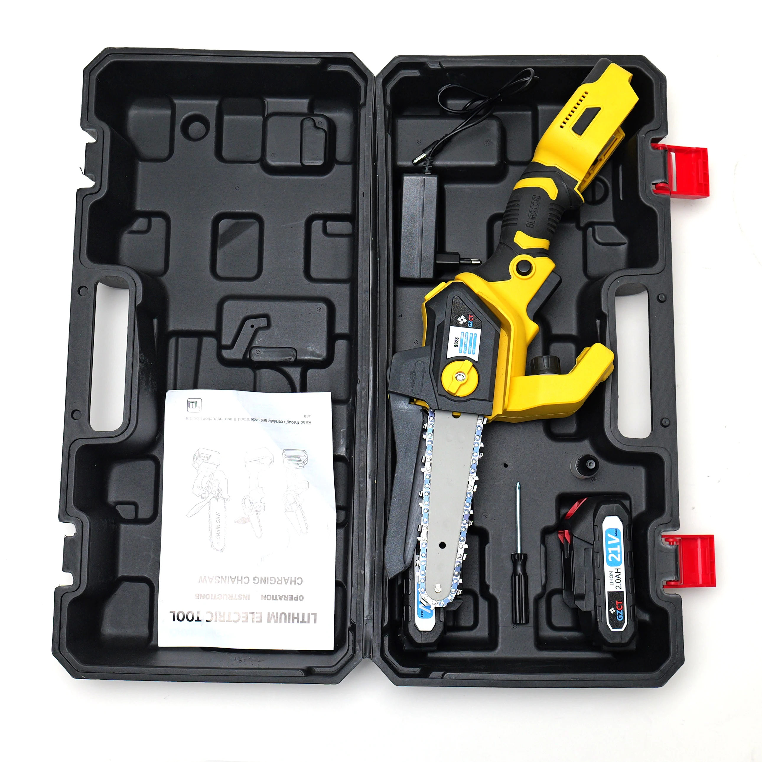 GZCT 9628 21V Cordless Mini Chainsaw 6-inch,Mini Chainsaw With 2 Battery And Charger,Handheld Small Chainsaw