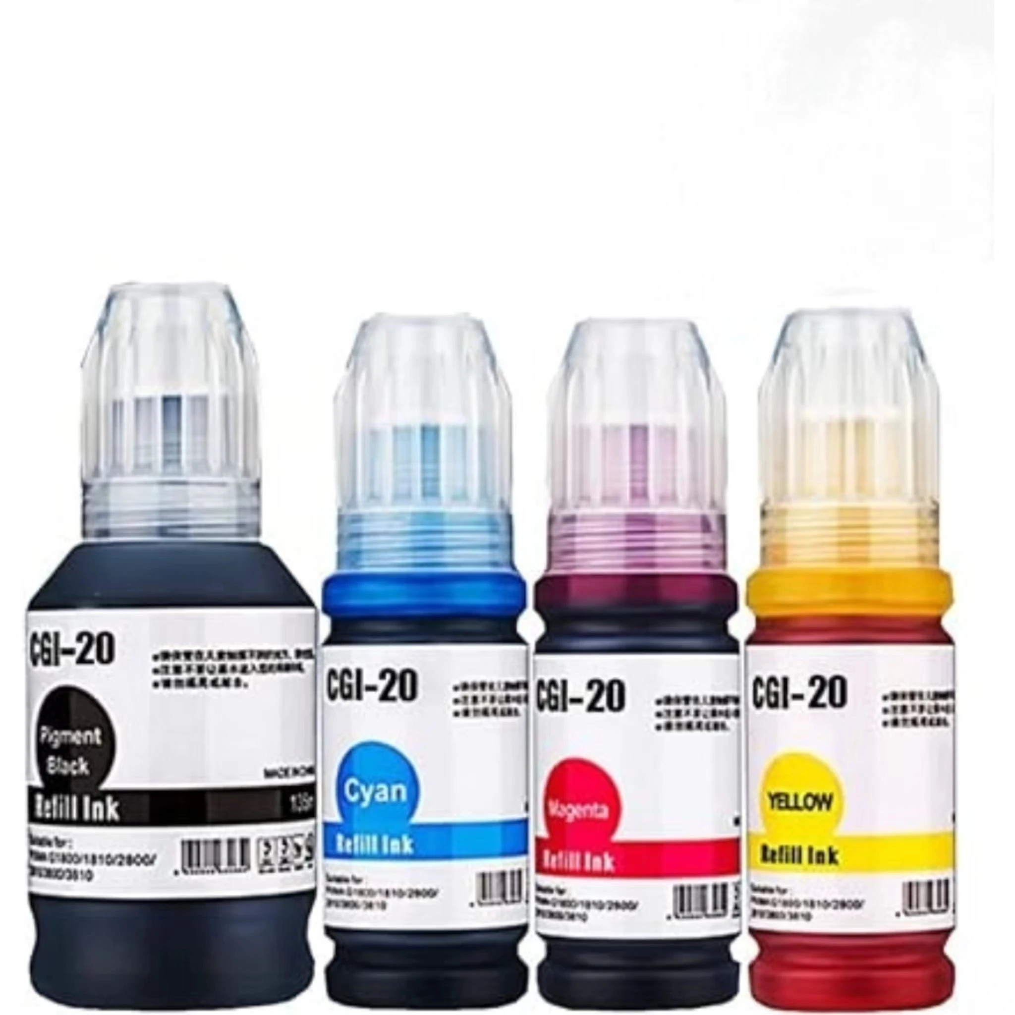 GI20 Refill Ink Bottle, Compatible with Canon G5020 G6020 G7020 MegaTank Printer, GI-20 Black and Color Replacement for Canon