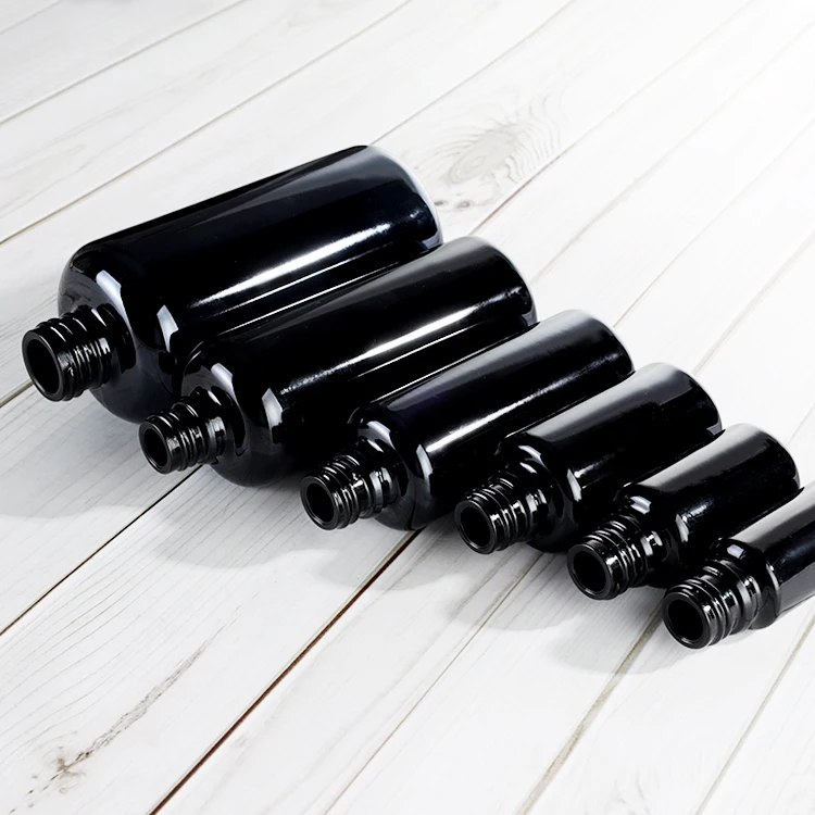 10ml 15ml 20ml 30ml 50ml 100ml 200ml Multi-spec Black empty Glass Bottle Vial for Medical or Cosmetic