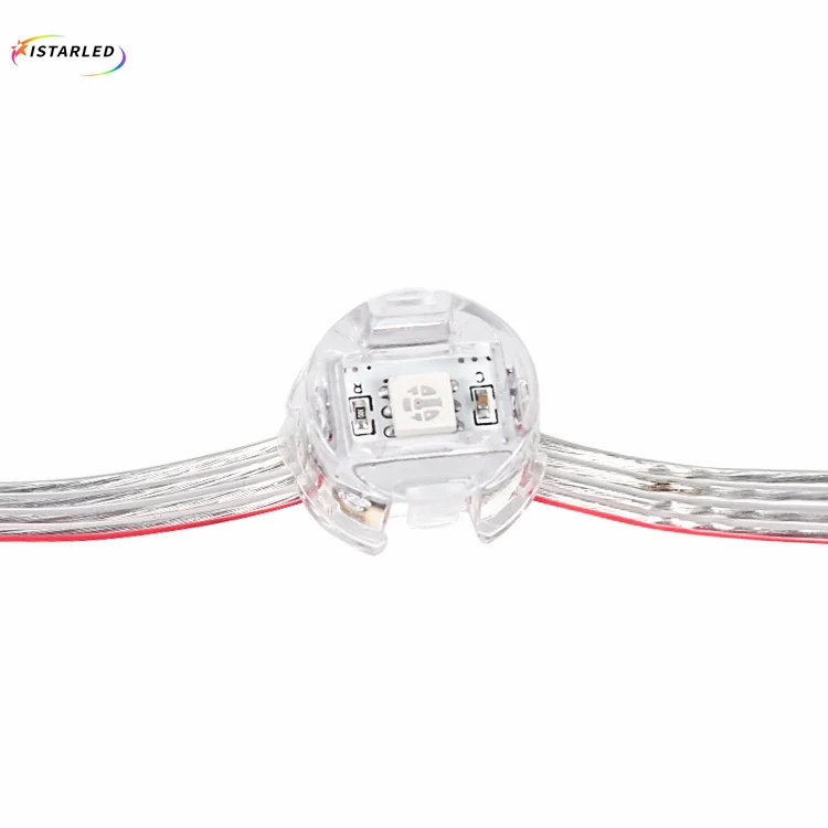 20mm rgb smd5050 built in ic chip gs8208 addressable 12v one pixel led light with double data pixel led string light