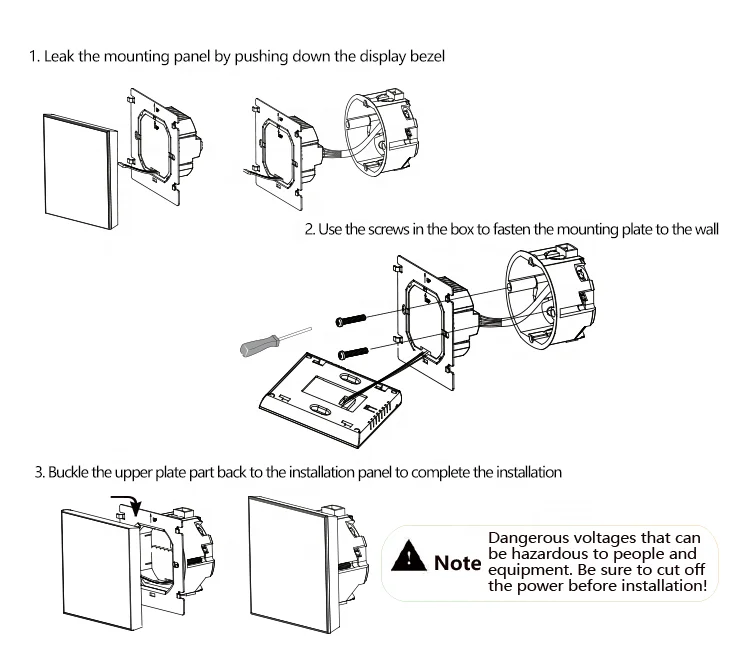 Beca BAC-006 3 Speed  2Pipe 4Pipe Wifi Tuya Voice Interaction Room smart Air Conditioning Thermostat