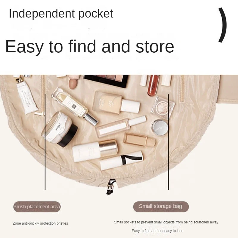 Drawstring Cosmetic Bag for Women 2023 New Travel Portable  Cosmetic Bag Makeup Brush Storage Bag