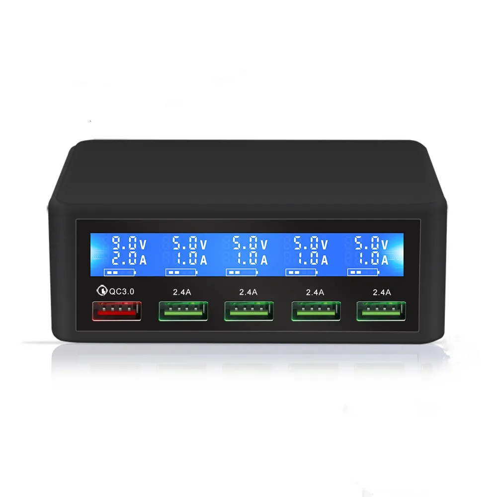 Quick charger 50W 5V 5 port qualcomm 3.0 usb charge station for restaurant