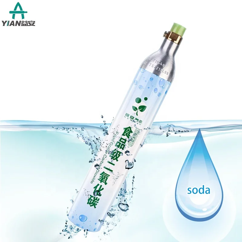Food Grade Maker Carbon Dioxide Gas Tank 0.6L 99.99% Soda Aluminium Portable CO2 Gas Bottle