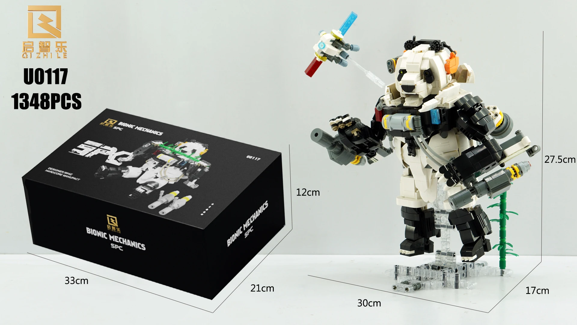 QIZHILE Robot SWAT Panda Building Blocks Animal Building Toy Bricks, 1348 Pieces police Panda Assembled Toy Animals Bricks