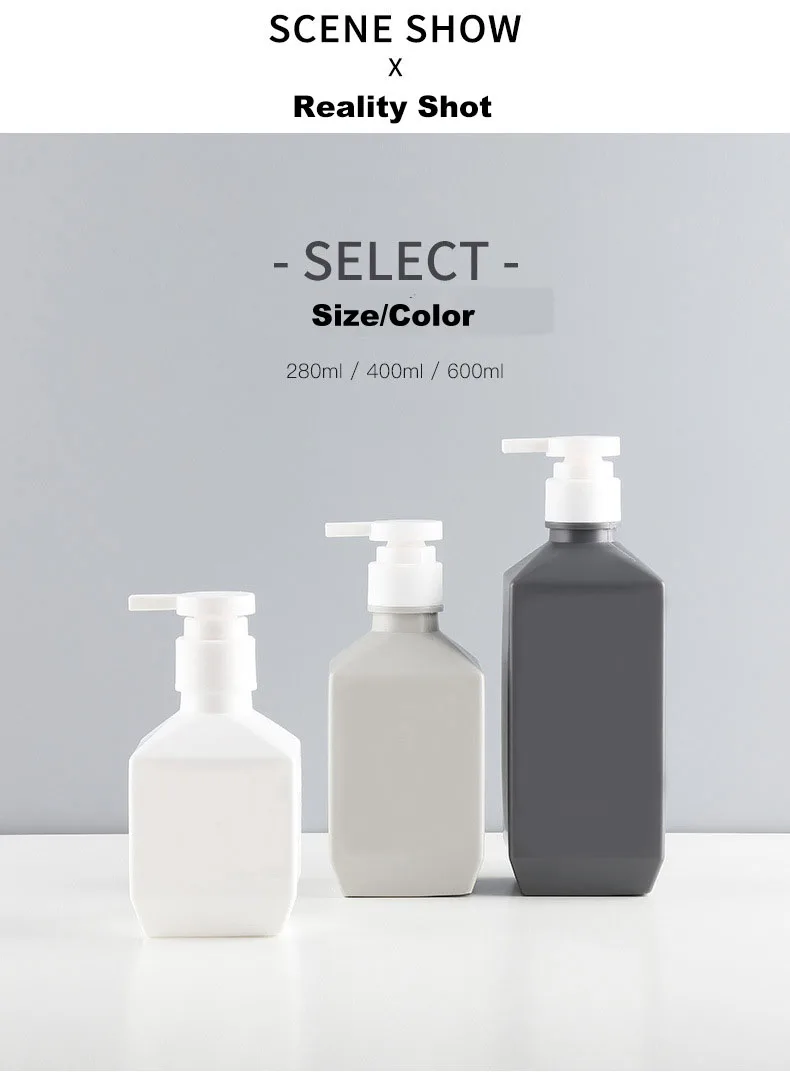 Elegant Shampoo Cosmetic Bottle Grey Plastic Binqi Foam Spray Pet Luxury Yiwu Screen Printing Factory Supplier 280ml 400ml 600ml