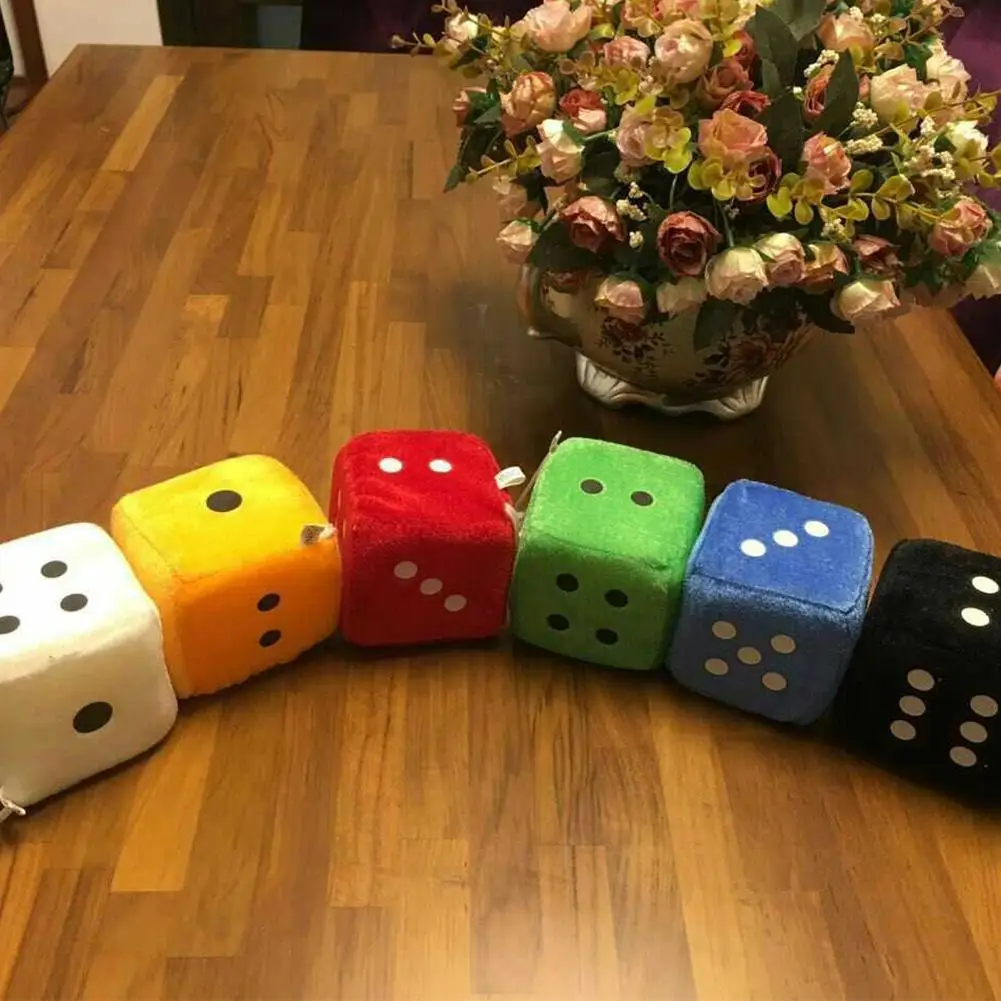 Fuzzy Dice White Dots Rear View Mirror Hangers Vintage Car Pendant Interior Decoration Auto Accessories