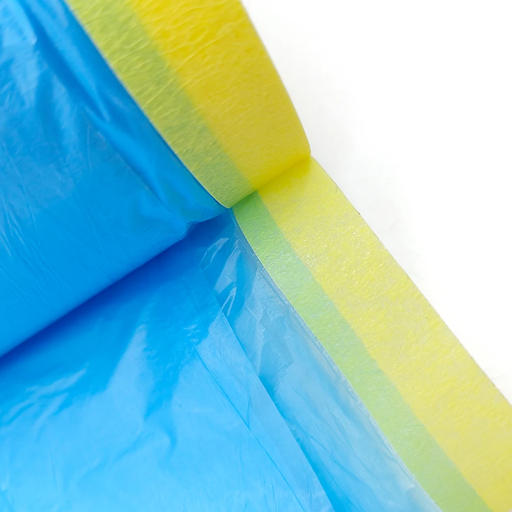 Protective Pe Paper Taped 14 Days Uv Blue Pre Tape Masking Film for Car Painting