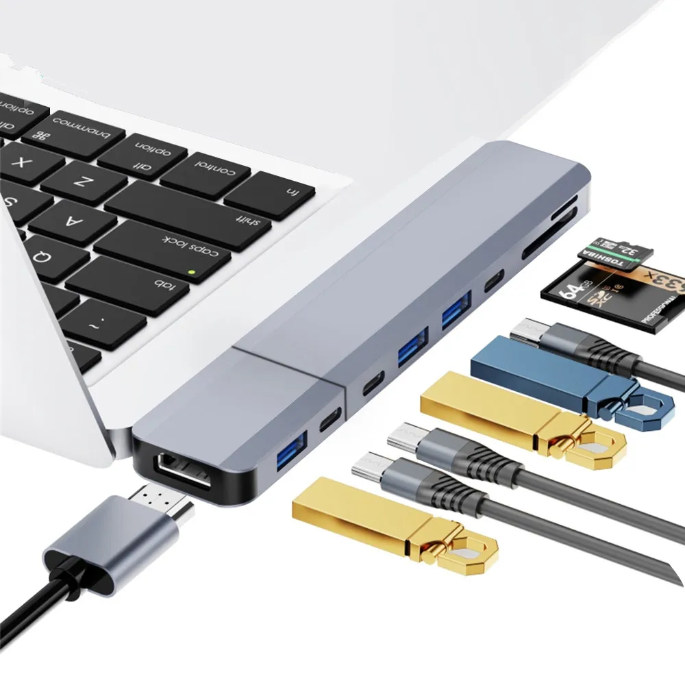 New 10 Port type c hub usb 3.0 otg hub 4K HDTV-compatible SD TF card reader for macbook pro air laptops usb c hubs