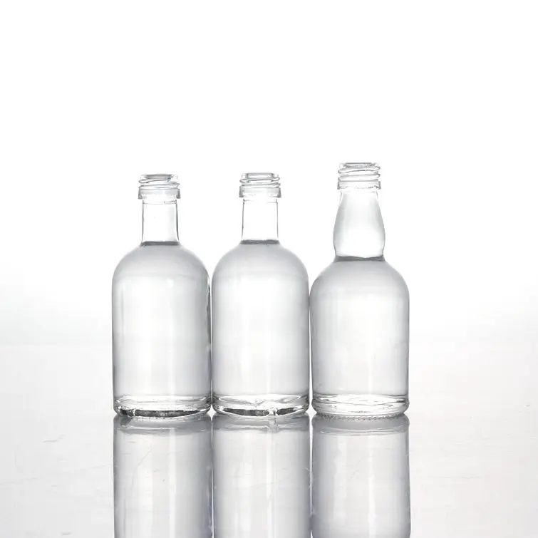 Индивидуальные прозрачные стеклянные бутылки 50 мл 5cl для водки Джина бренди текилы с алюминиевыми