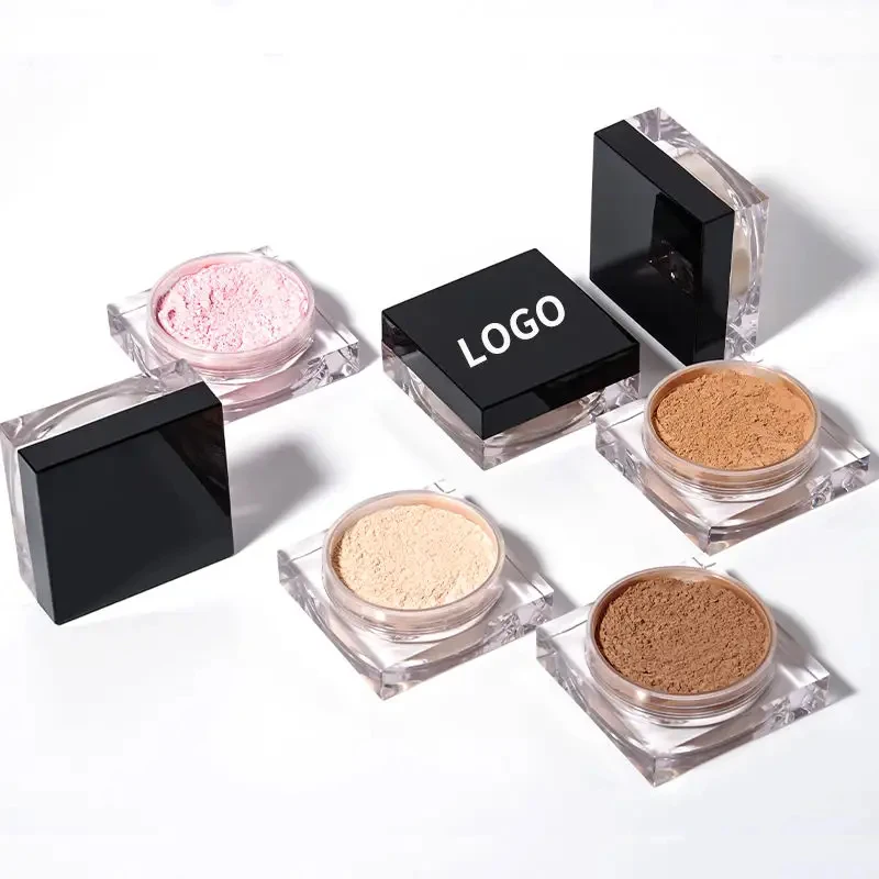 Custom High Quality Rranslucent Loose Powder Jar Maquillaje Talc Free Waterproof Fit Me Long Lasting Vegan Setting Powder