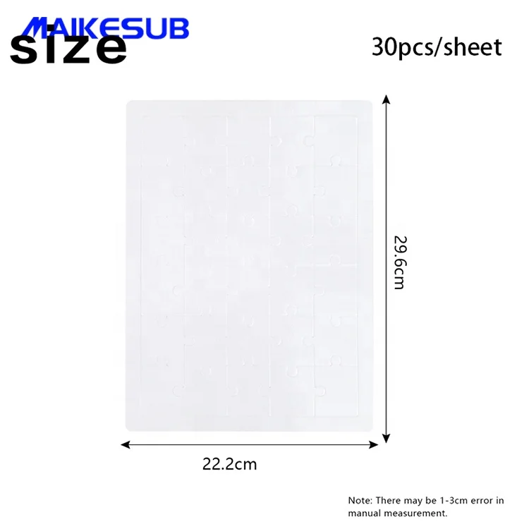 DIY 30pcs A4 size sublimation coating blank jigsaw wooden puzzle custom as for photo frame with border