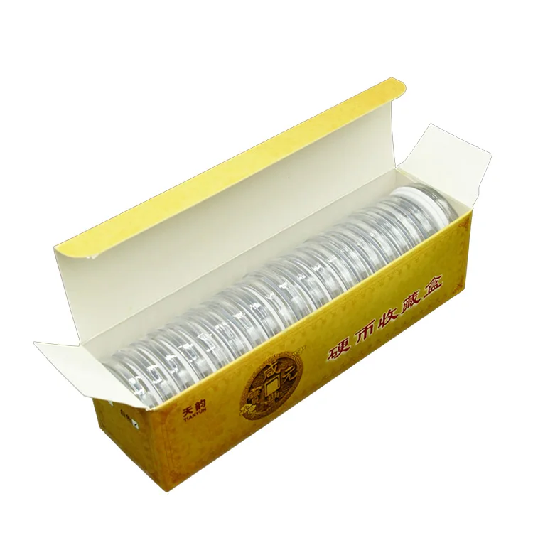 Guaranteed Quality Proper Price Inner Gasket 17/22/27/32/37mm 46 Round Plastic Empty Capsule Coin Storage Box