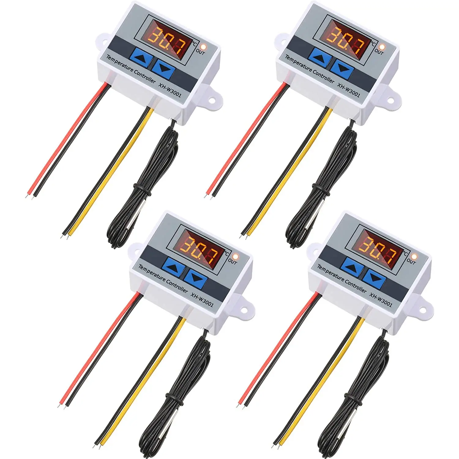 Aismartlink XH-W3001 Digital LED Temperature Controller Module Digital Thermostat Switch with Waterproof Probe Programmable