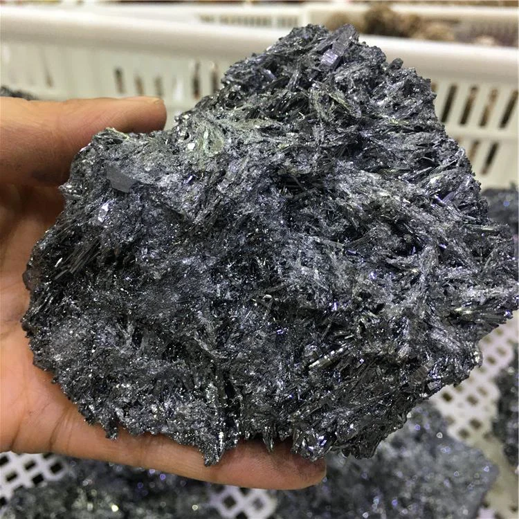 
Natural high level quality raw rough stone stibnite concentrate mineral antimonite specimens 
