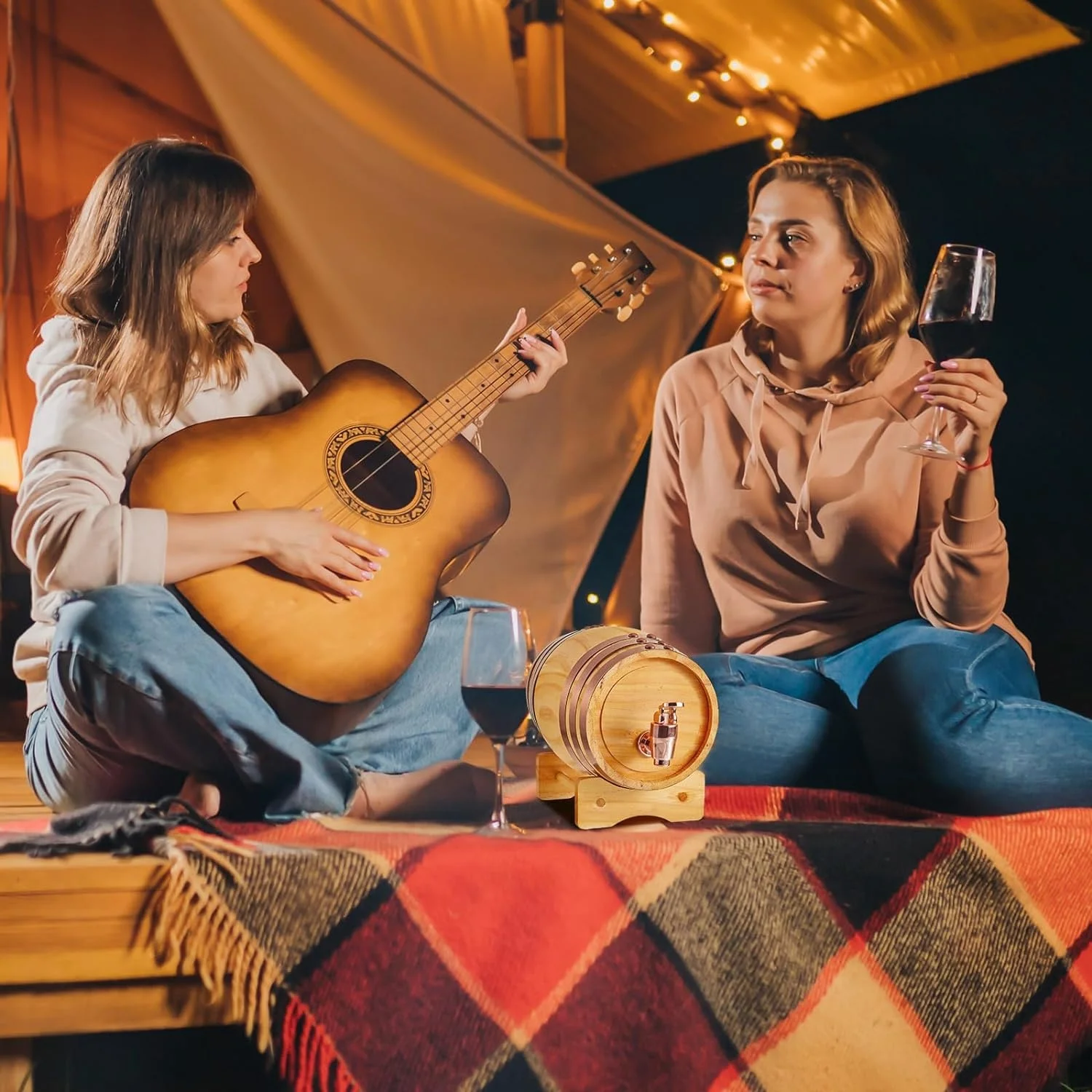 Customized luxury wooden barrel wooden beverage barrel is suitable Wine Barrel Dispenser