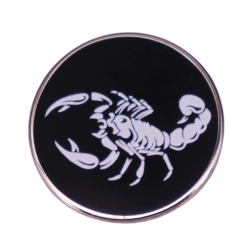 Emperor Scorpion Brooch Heterometrus Laoticus Enamel Pin Zodiac Horoscope Badge