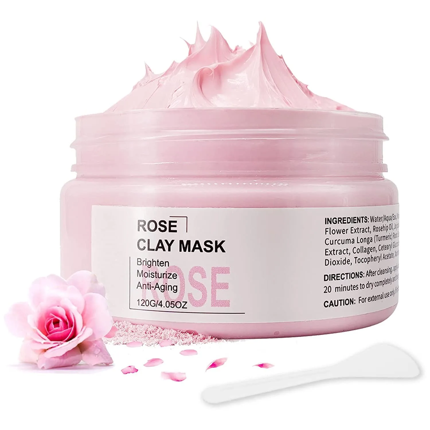 Private Label Blackhead Remover Pores Minimizers Anti Aging Kaolin Rose Pink Clay Facial Mask