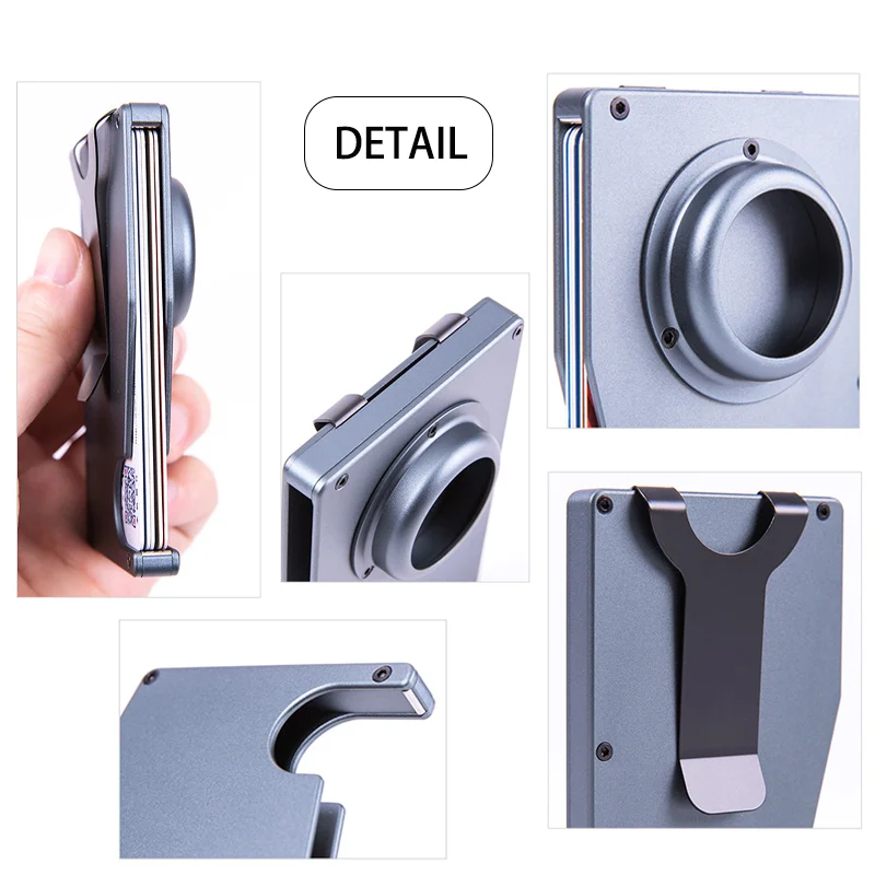 New Arrival Stainless Steel Metal Tracker for Man Woman Automatic Card Holders Wallet Money Clip