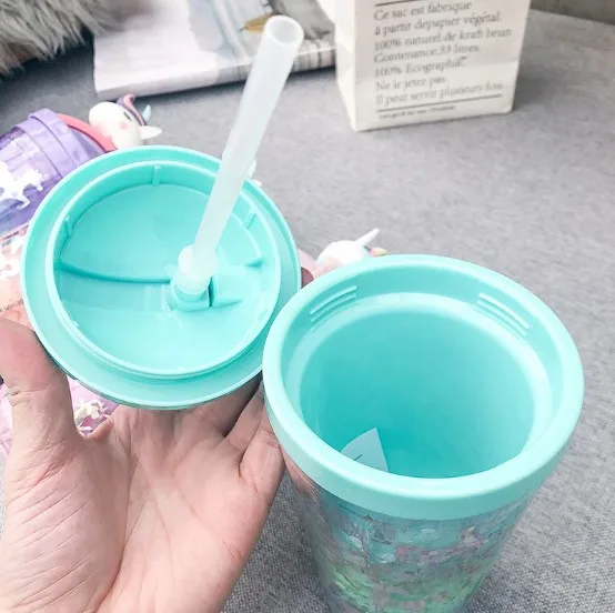  Креативная бутылка для воды в виде единорога соломенного типа с крышкой летняя большая емкость милая Студенческая чашка льда