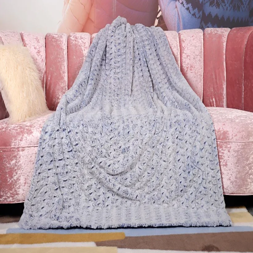 Hot Luxury Fleece Printed Oversize Throw Blanket, Warm Blanket Home Textile 100% Polyester Animal Modern Knitted Provide
