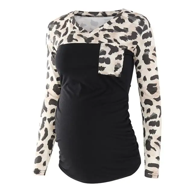 Good Quality Customized 1 Piece Stripes Long Sleeve Maternity Top