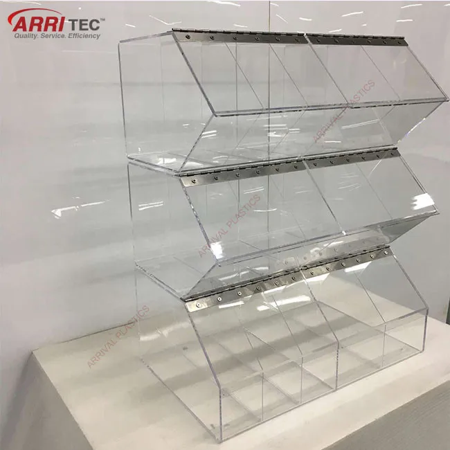 Wholesale Custom Stackable Acrylic Cereals Nuts Candy Box Dispenser Plastic Candy Bins with Lid