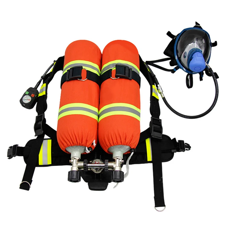 Fire Fighting Equipment Scba Rhzk6.8  Double Bottle Positive Pressure Self Compressed Air Breathing Apparatus