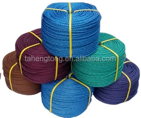 High Quality PP Danline Colorful 3-4 Strands Twisted Monofilament Rope for Marine Transport Fishing Agriculture Hardware
