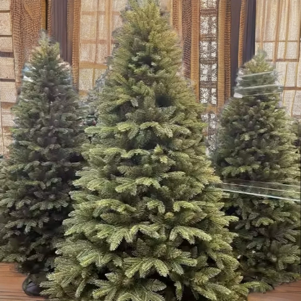 Premium Quality Traditional Yellow Green 180cm Christmas Tree Custom Size Standing Base Holiday Decoration Cheap Price 3ft Tree