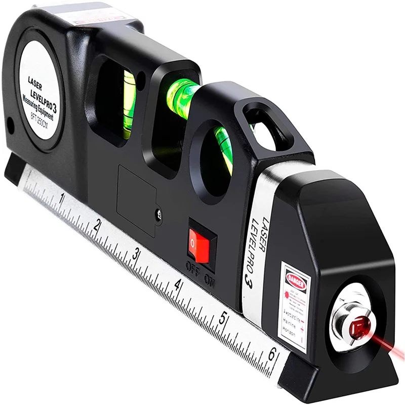 New Hot Multipurpose Level Laser Horizon Vertical Measure Tape Aligner Bubbles Ruler Adjusted Standard And Metric Tape Ruler