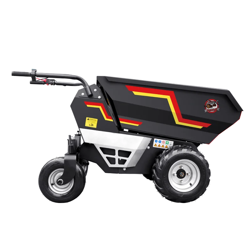 K-maxpower 4 Wheel Cheap Hydraulic 500kg Loading CE Approved Wheelbarrow Electric Barrow Electric 2 wheel driven Mini Dumper