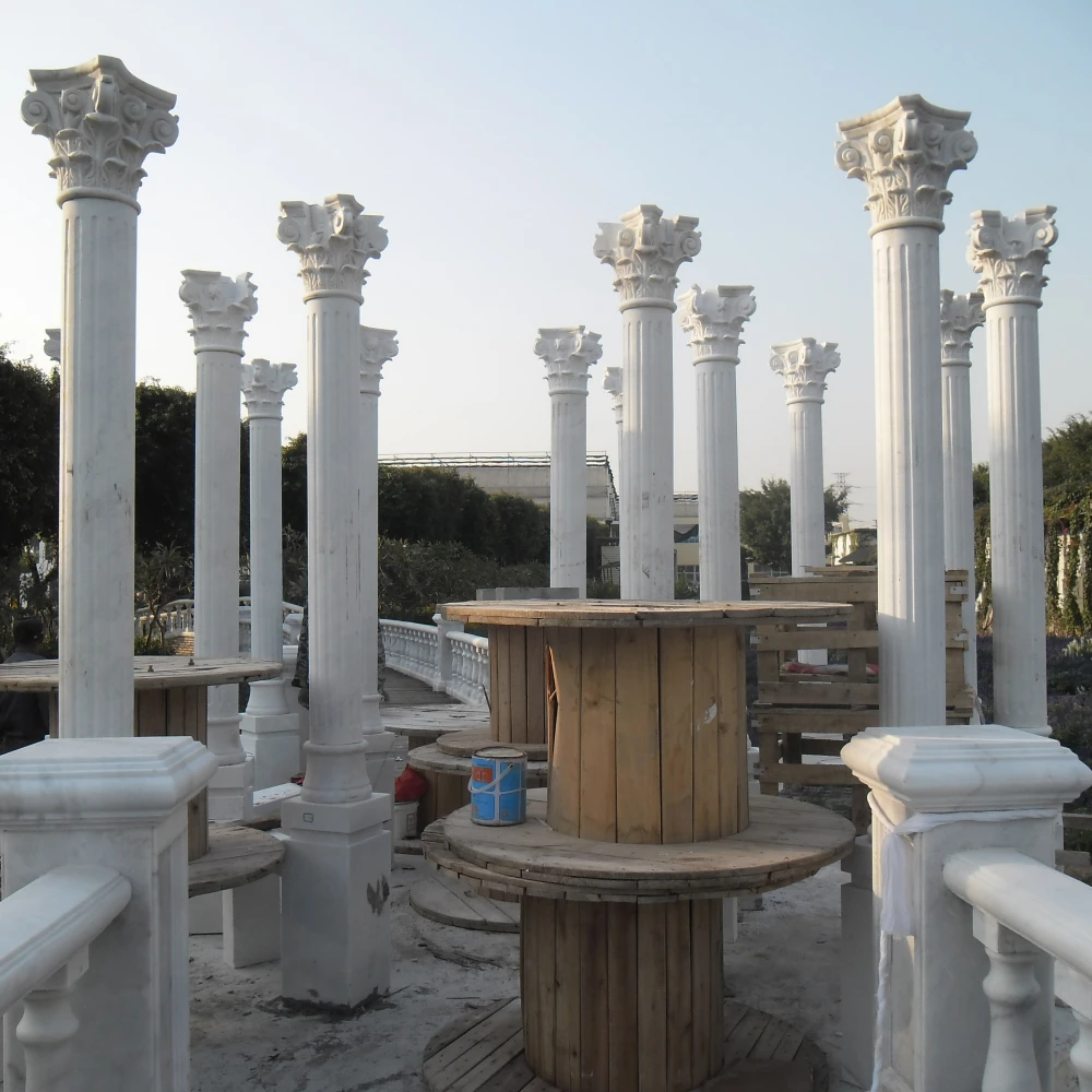 Chinese factory wholesale natural white marble column price for landscape
