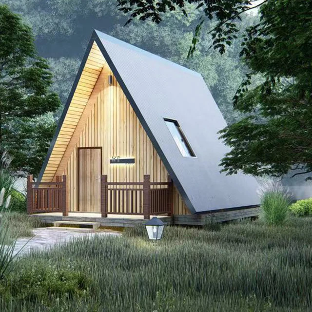 Большой деревянный дом, сборный дом для семьи, есть Пикник