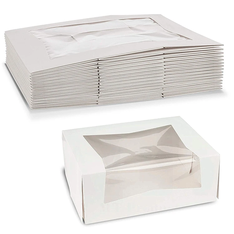 Wholesale Custom Empanada Packaging Box Paper Food Candy Cake Box Snack window white Corrugated Board Mooncake Bread Box