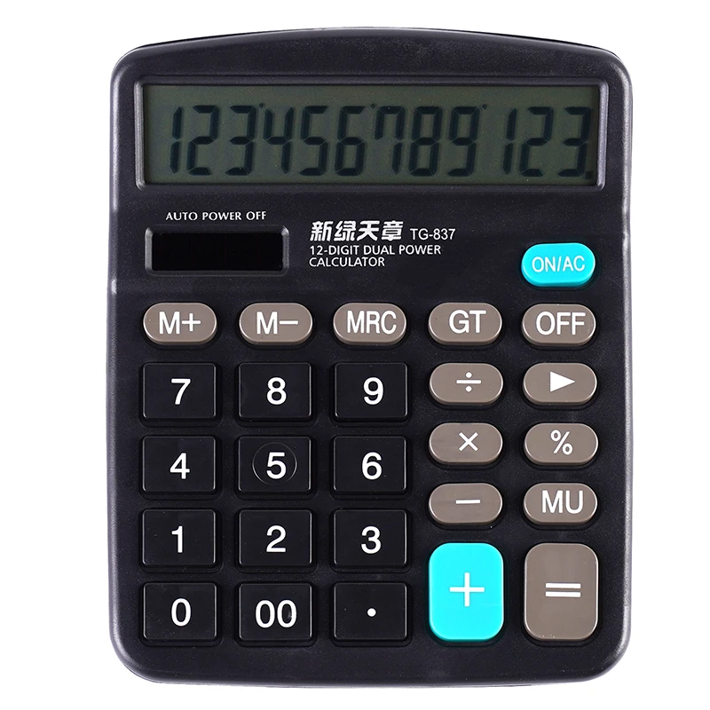 Desktop Calculator Dual Power Supply Solar Energy with Batter 837 Type Office Finance Student Calculator