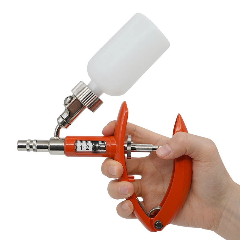 Высокая точность 0,2-2 мл/0,5-5 мл металлический Регулируемый автоматический шприц для вакцины для свиней, овец, животных, ветеринарная вакцинация, инжектор