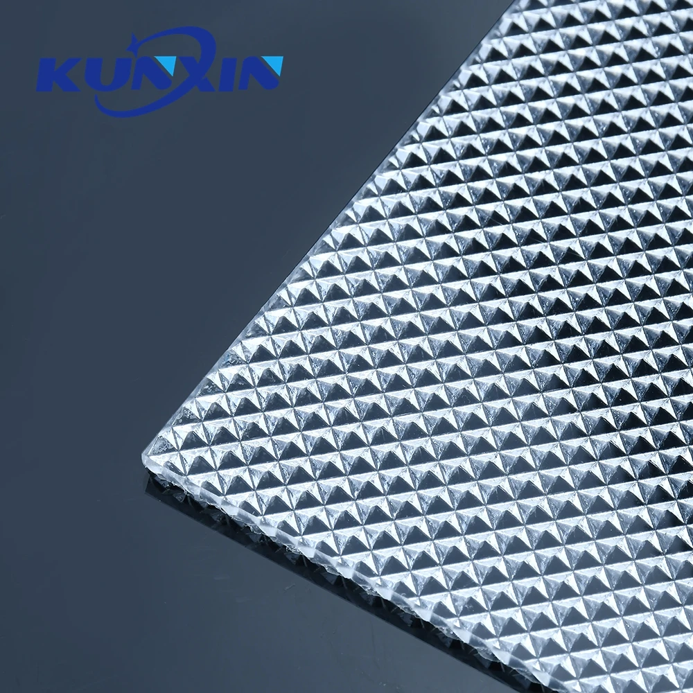 Kunxin 1220x2440mm Optical Glare Control Clear Texture UGR<16 Acrylic Prismatic Diffuser Plate