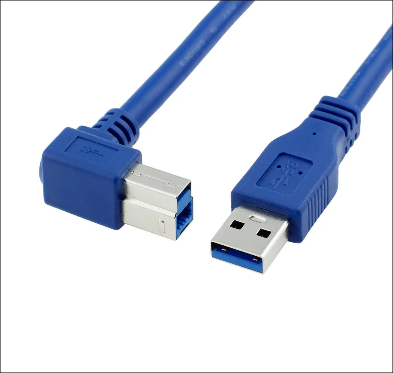 USB 3.0 A plug to the right 90 degree angle USB 3.0 type B plug cable AM / BM High speed printer cable