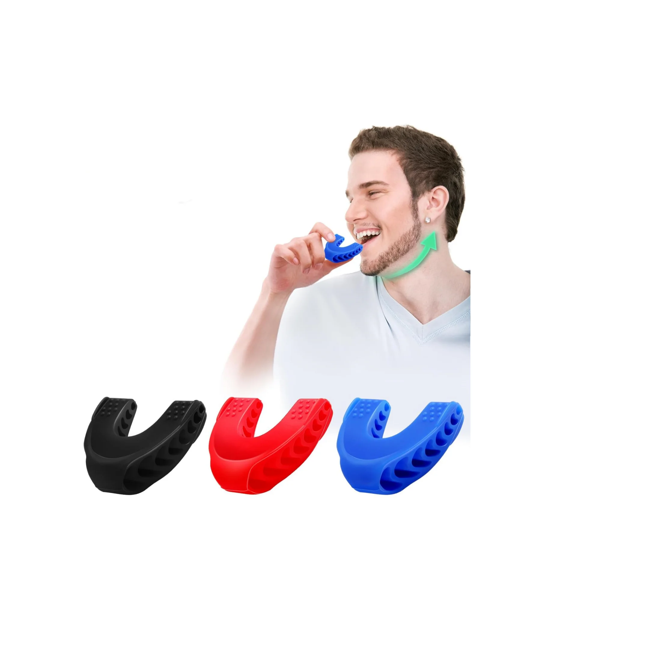 Wellshow Sport Silicone Jaw Exerciser Tablets Exerciser 3 Resistance Levels (3pcs) Powerful Jaw Trainer for Beginner